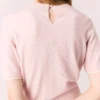 Maglione a maniche corte con strass Maglione a maniche corte con strass