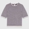 Maglione a maniche corte con strass