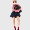 Maglione a righe in maglia a costine