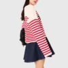 Maglione a righe in maglia a costine