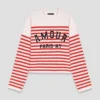 Maglione a righe in maglia a costine