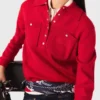 Maglione con collo a polo e ricamo Maglione con collo a polo e ricamo