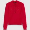 Maglione con collo a polo e ricamo Maglione con collo a polo e ricamo