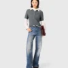 Maglione con collo con perline rimovibile