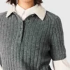 Maglione con collo con perline rimovibile