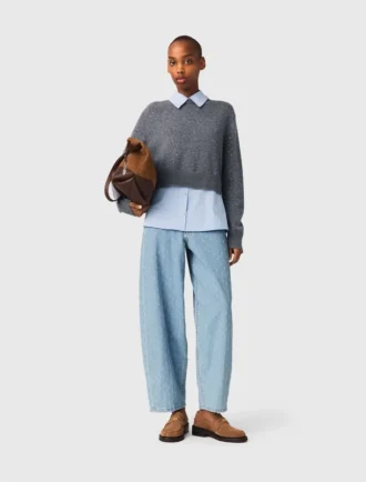 Maglione con collo e strato rimovibili