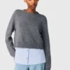 Maglione con collo e strato rimovibili Maglione con collo e strato rimovibili