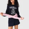 Maglione con slogan e collo rotondo