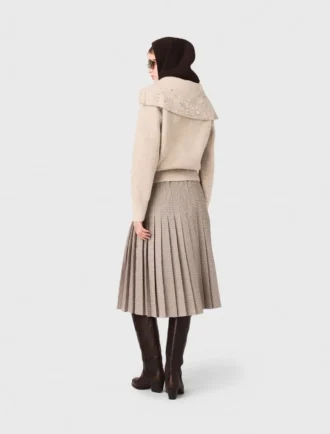 Maglione con strass e mezza zip