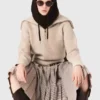 Maglione con strass e mezza zip