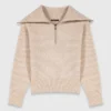 Maglione con strass e mezza zip