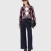 Maglione corto con motivo argyle Maglione corto con motivo argyle