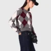 Maglione corto con motivo argyle Maglione corto con motivo argyle