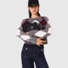 Maglione corto con motivo argyle Maglione corto con motivo argyle