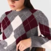 Maglione corto con motivo argyle Maglione corto con motivo argyle