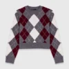 Maglione corto con motivo argyle Maglione corto con motivo argyle