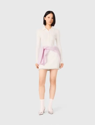 Maglione polo a costine
