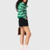 Maglione polo corto a righe