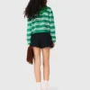 Maglione polo corto a righe