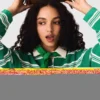 Maglione polo corto a righe