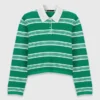 Maglione polo corto a righe