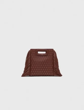 Mini M Bag in pelle con borchie