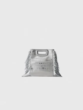 Mini M Bag in pelle goffrata con catena