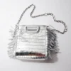 Mini M Bag in pelle goffrata con catena Mini M Bag in pelle goffrata con catena