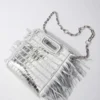 Mini M Bag in pelle goffrata con catena Mini M Bag in pelle goffrata con catena