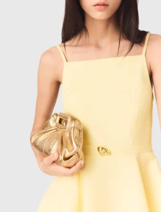 Mini pochette Milpli in pelle metallizzata
