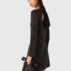 Mini vestito in maglia con strass