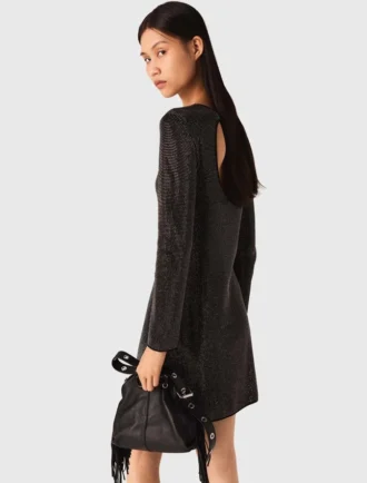 Mini vestito in maglia con strass