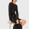 Mini vestito in maglia con strass