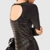 Mini vestito in maglia con strass