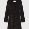 Mini vestito in maglia con strass