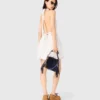Mini vestito ricamato con schiena scoperta