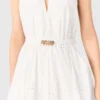 Mini vestito ricamato con schiena scoperta