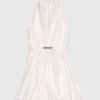 Mini vestito ricamato con schiena scoperta