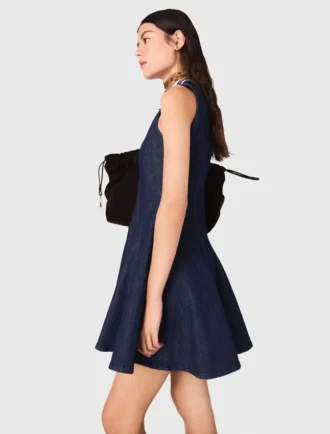 Miniabito in denim con volant