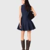 Miniabito in denim con volant