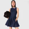 Miniabito in denim con volant