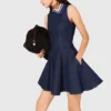 Miniabito in denim con volant