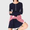 Miniabito in maglia con gonna svasata Miniabito in maglia con gonna svasata