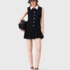 Miniabito in tweed con colletto rimovibile