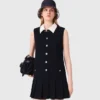 Miniabito in tweed con colletto rimovibile
