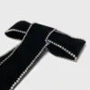 Molletta con fiocco in velluto e strass Molletta con fiocco in velluto e strass