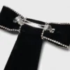Molletta con fiocco in velluto e strass Molletta con fiocco in velluto e strass