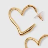 Orecchini a cerchio a forma di cuore placcati in oro Orecchini a cerchio a forma di cuore placcati in oro