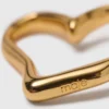 Orecchini a cerchio a forma di cuore placcati in oro Orecchini a cerchio a forma di cuore placcati in oro