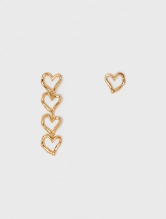 Orecchini a cuore asimmetrici